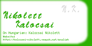 nikolett kalocsai business card
